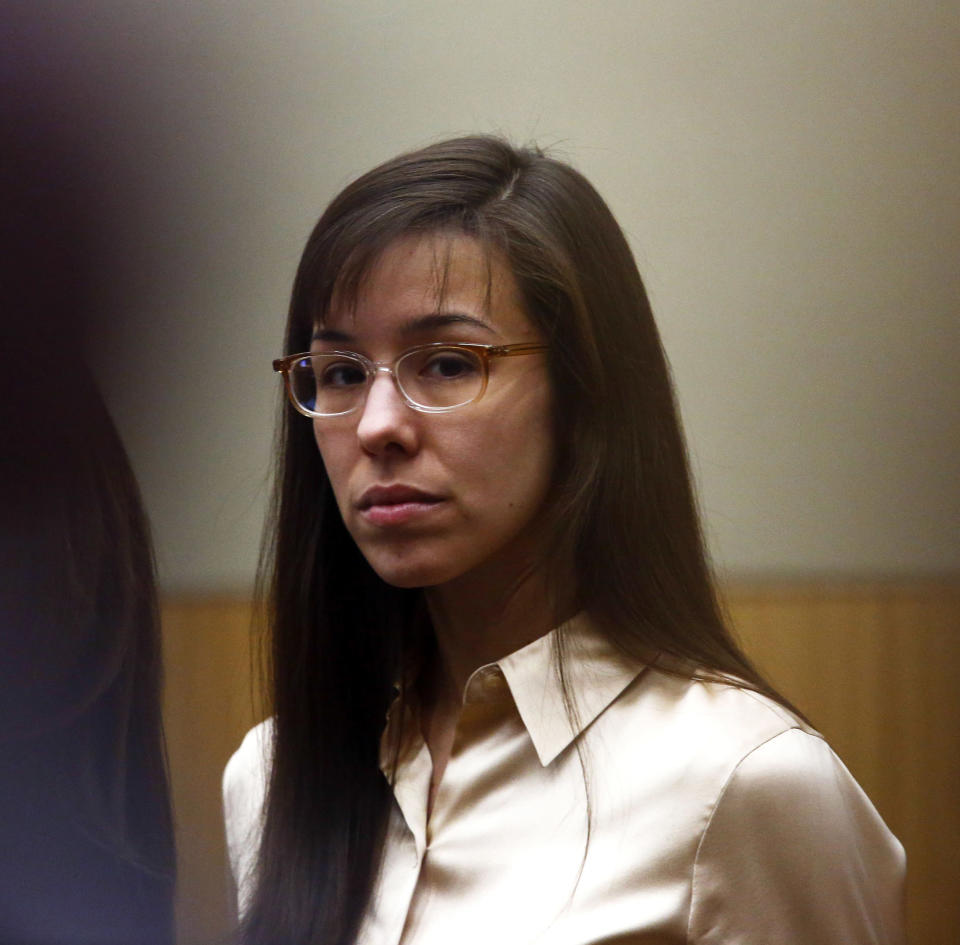 <p> File-This May 15, 2013, file pool photo shows Jodi Arias looking at the family of Travis Alexander as the jury arrives during the sentencing phase of her trial at Maricopa County Superior Court in Phoenix. Arias' legal bills have topped $2 million, a tab being footed by Arizona taxpayers that will only continue to climb with a new penalty phase set for March, officials said Monday Jan. 27, 2014. (AP Photo/The Arizona Republic, Rob Schumacher, File)</p>
