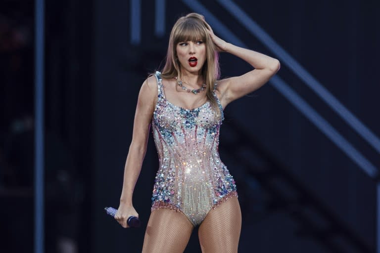 Taylor Swift, shown here performing in Lisbon in May 2024, has legions of loyal fans who have begun harnessing their power to campaign for Kamala Harris (ANDRE DIAS NOBRE)