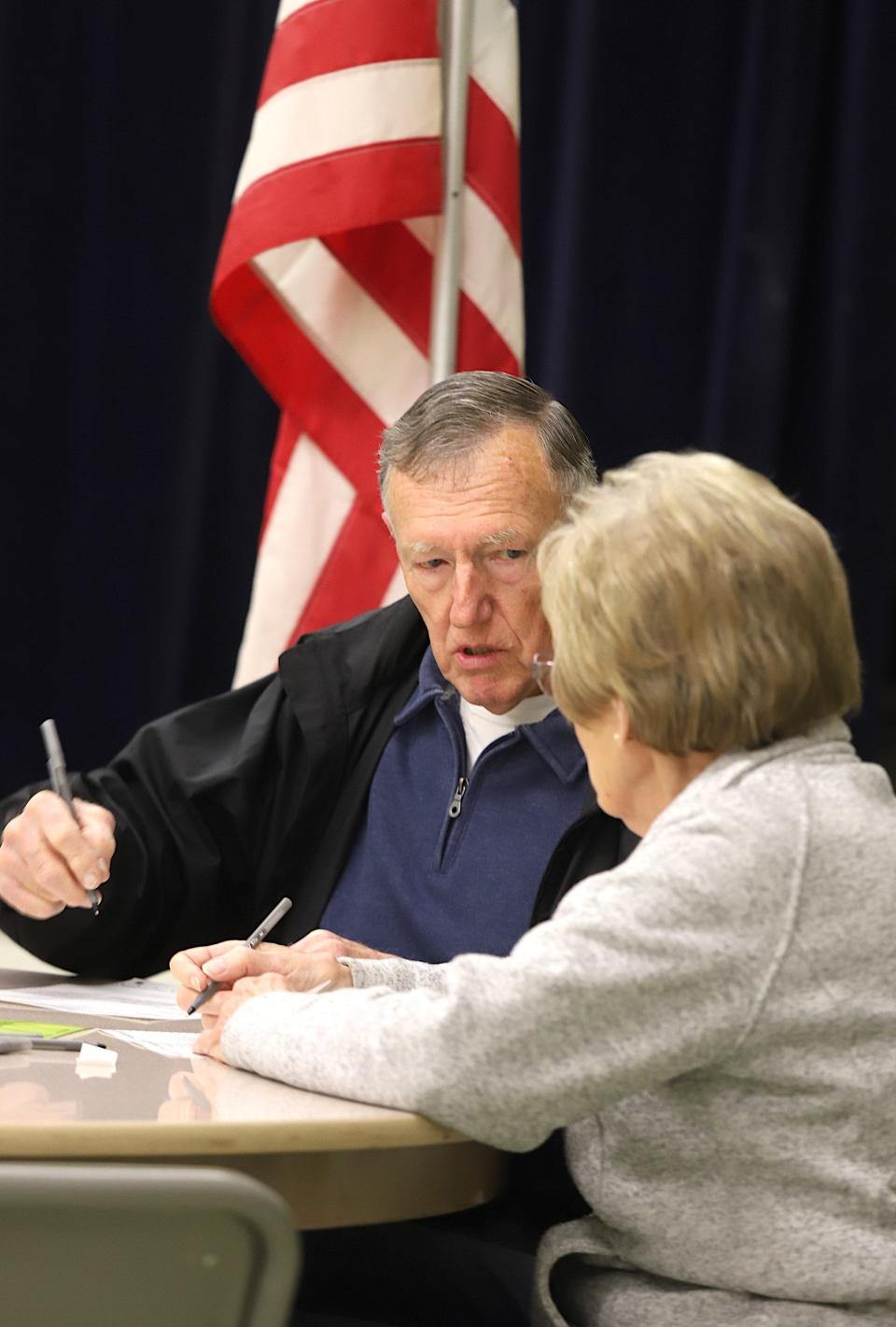 Tim and Barbara Farrell vote in the midterm elections Tuesday, Nov. 8, 2022, at Oak Street Baptist Church in Burlington.