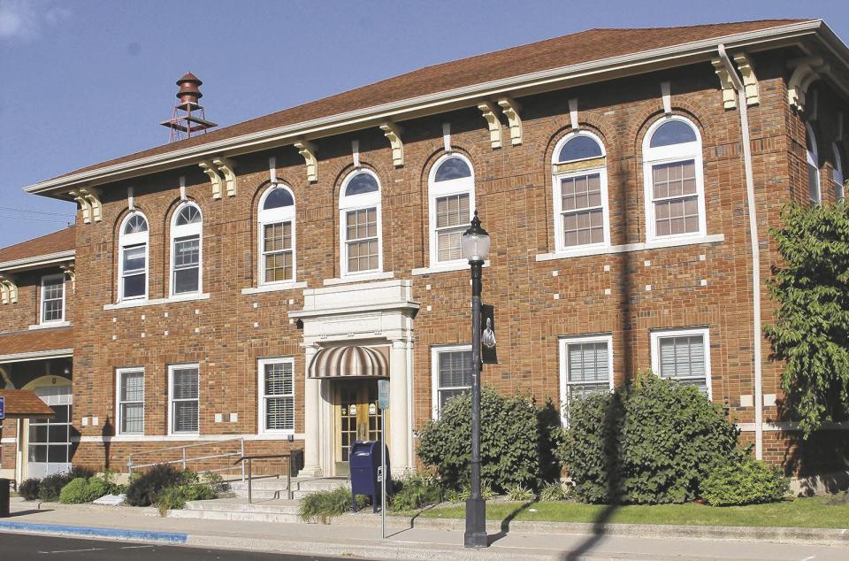 Martinsville City Hall stands at the intersection of Jefferson and Jackson streets in downtown Martinsville.