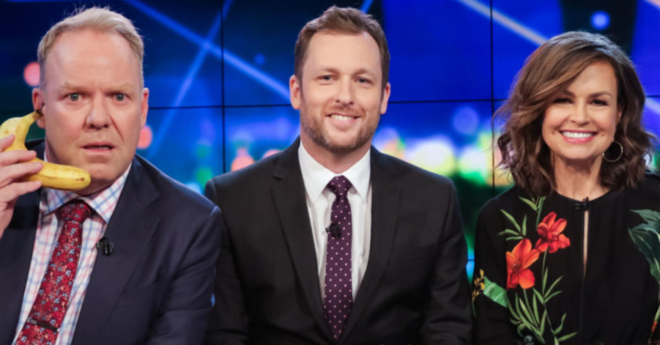 Peter Helliar, Peter van Onselen and Lisa Wilkinson on Channel 10's The Project