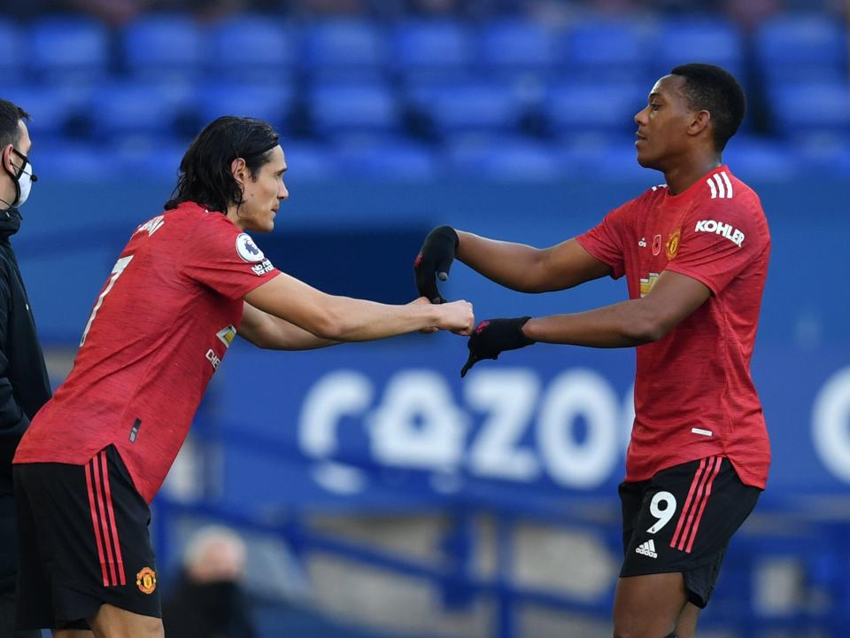 Manchester United strikers Edinson Cavani and Anthony Martial (Getty Images)