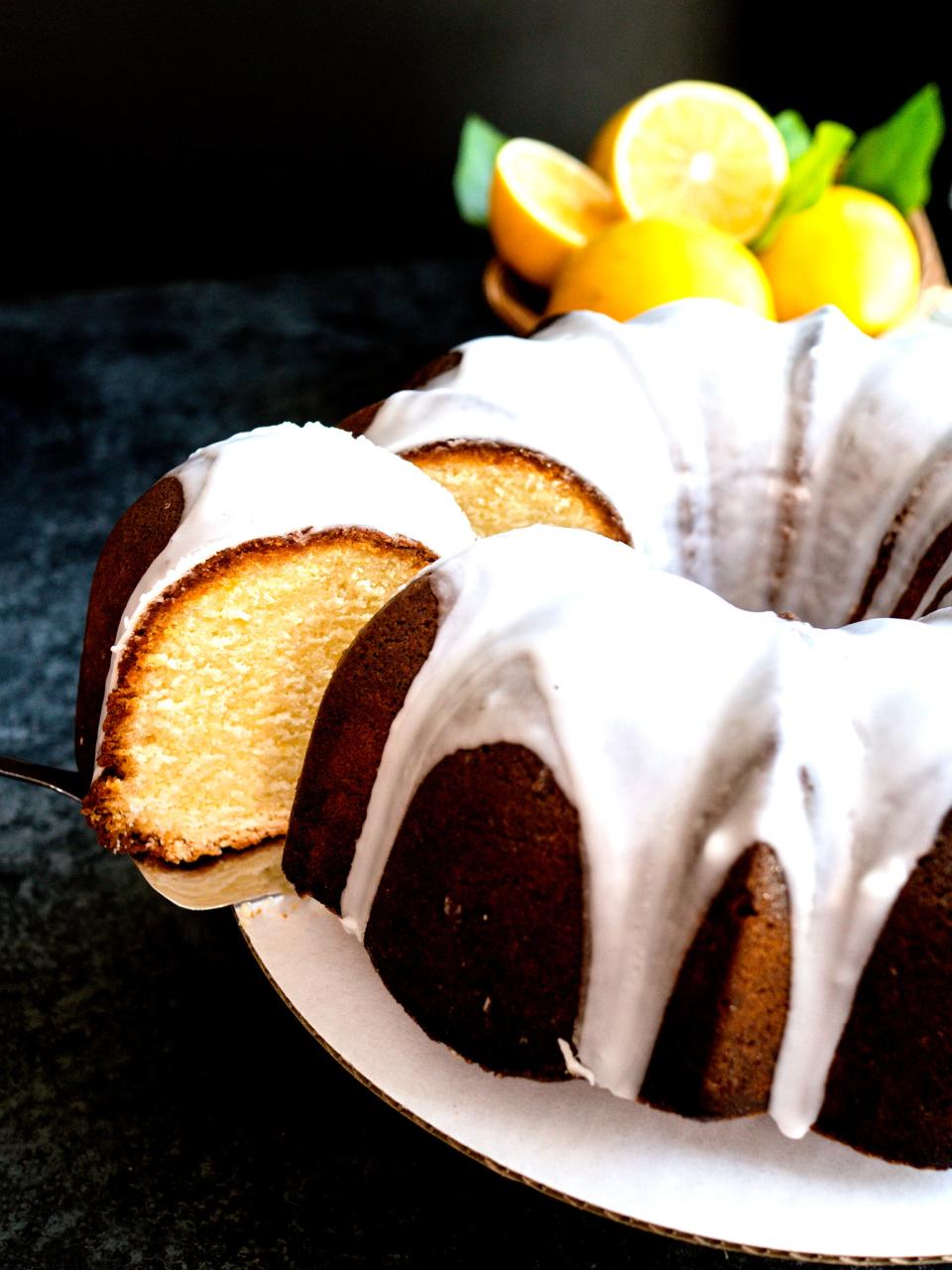 One of the secrets to making this delicious Lemon Cream Cheese Bundt Cake tender is using cake flour as opposed to regular all-purpose flour.