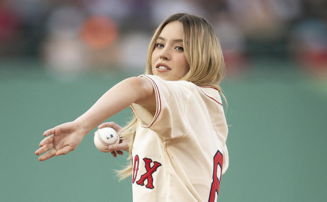 Sydney Sweeney Wore a Cropped Version of a Boston Red Sox Baseball Jersey —  See Photos
