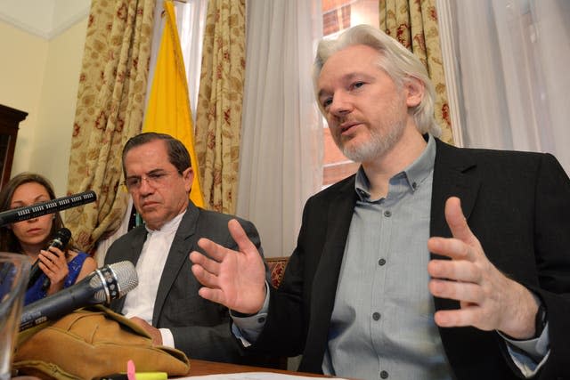 Julian Assange at the Ecuadorian Embassy