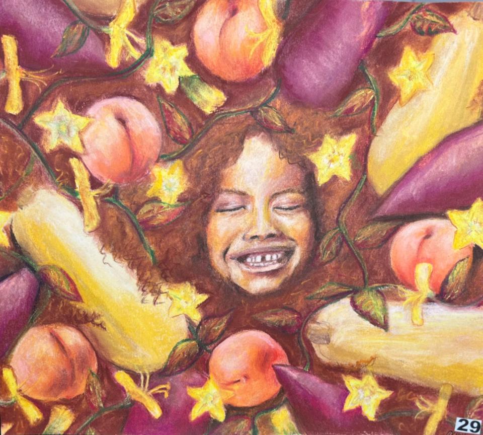 "Southern Roots" by Onda McKnight, an eighth-grader at the Capitol School in Tuscaloosa, earned second place in the 2023 Congressional Art Competition for Alabama's 7th Congressional District.