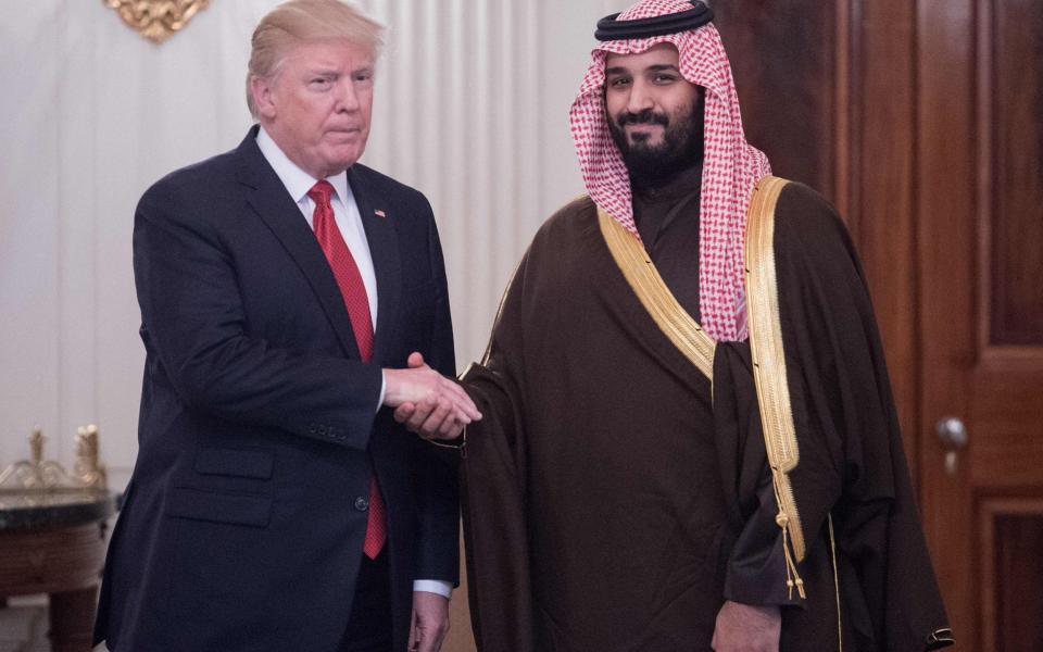 President Donald Trump met Mohammed bin Salman in March - Credit: AFP