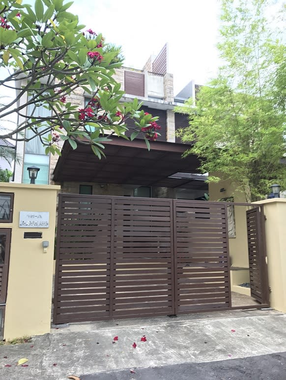 The exterior of the freehold semi-detached house on Jalan Salang, off Sembawang Road