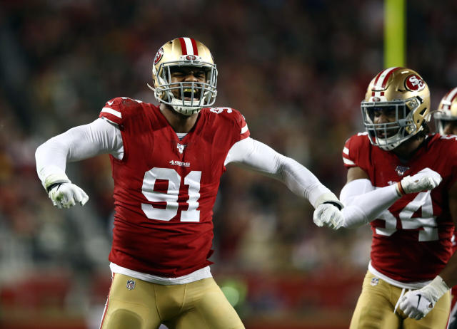 WATCH: Samson Ebukam, Arik Armstead come up with sack vs. Texans