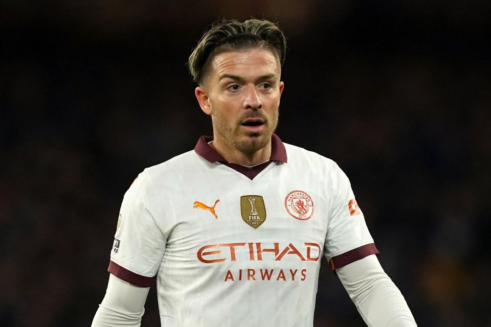 Manchester City’s Jack Grealish during the Premier League match at Goodison Park (PA) (PA Wire)