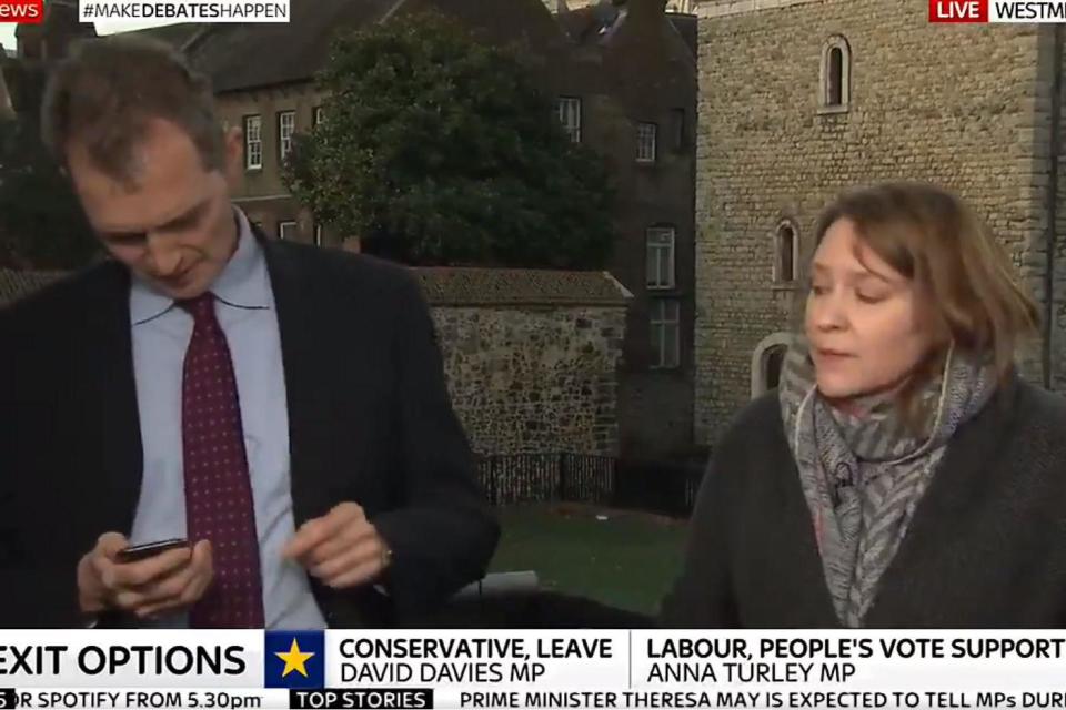 Tory MP David Davies on Sky News with Labour's Anna Turley (Sky News)