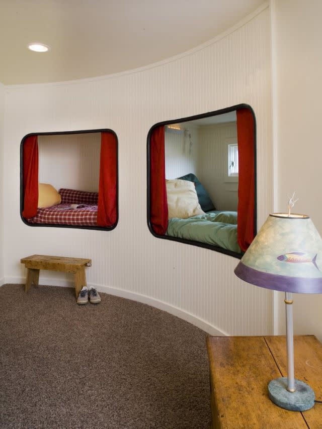 <p>"Bed in a Box" cubbies on the first floor give Earl's grandkids a place to sleep when they stay over. </p>