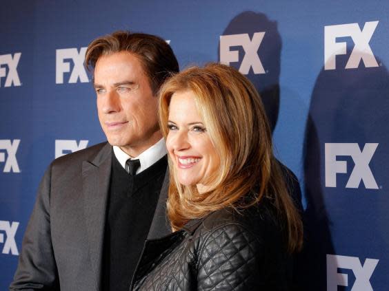 Preston with Travolta at a screening in 2016 (Getty)