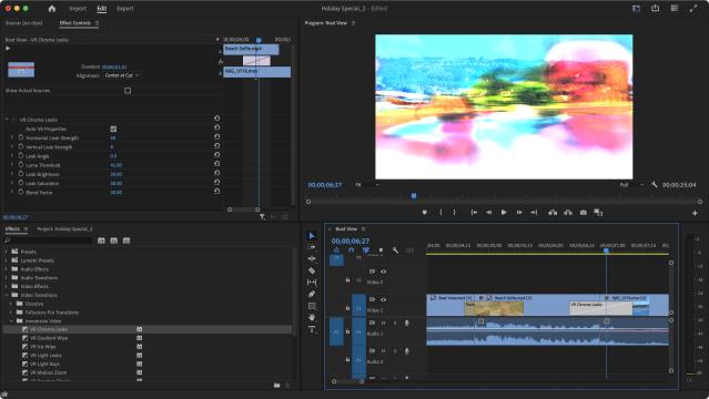 Applying transitions in Premiere Pro