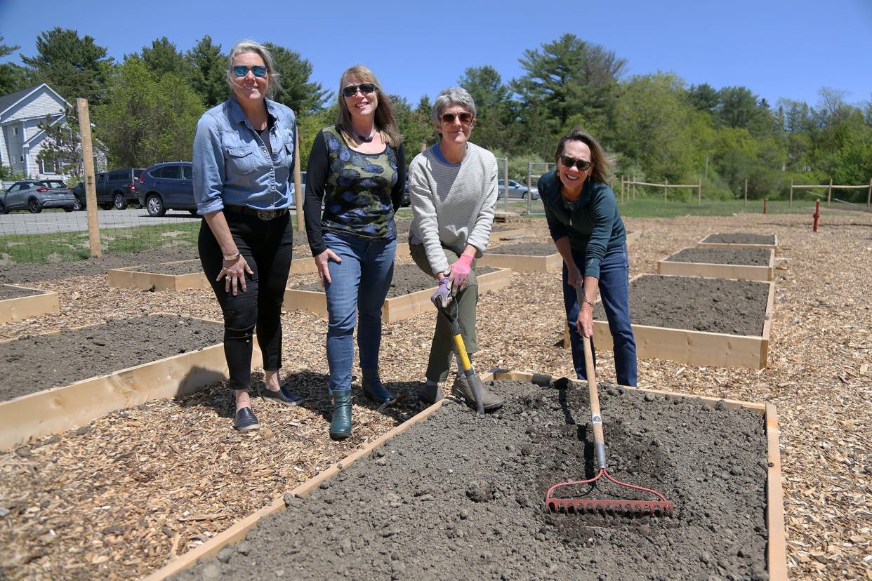 From left, board members Jennifer Cotrupi, Beth Hartnett, Tricia Donohue and Tamara Henderson are excited to open the Portsmouth Community Garden off Route 33 this upcoming Saturday in Portsmouth. (Not pictured: Board members Anna Perracchio and Chris Robillard)