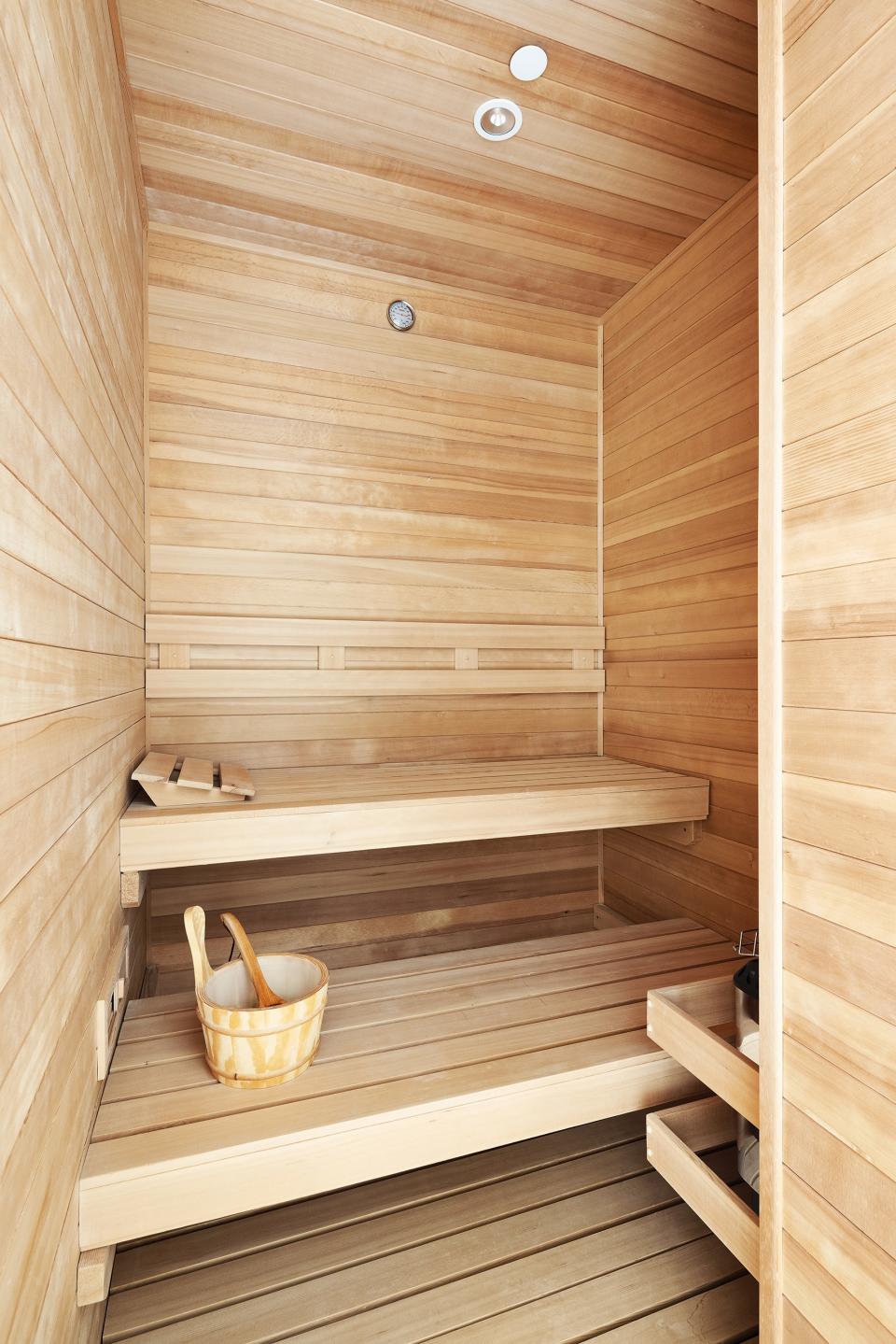 The home’s sauna.