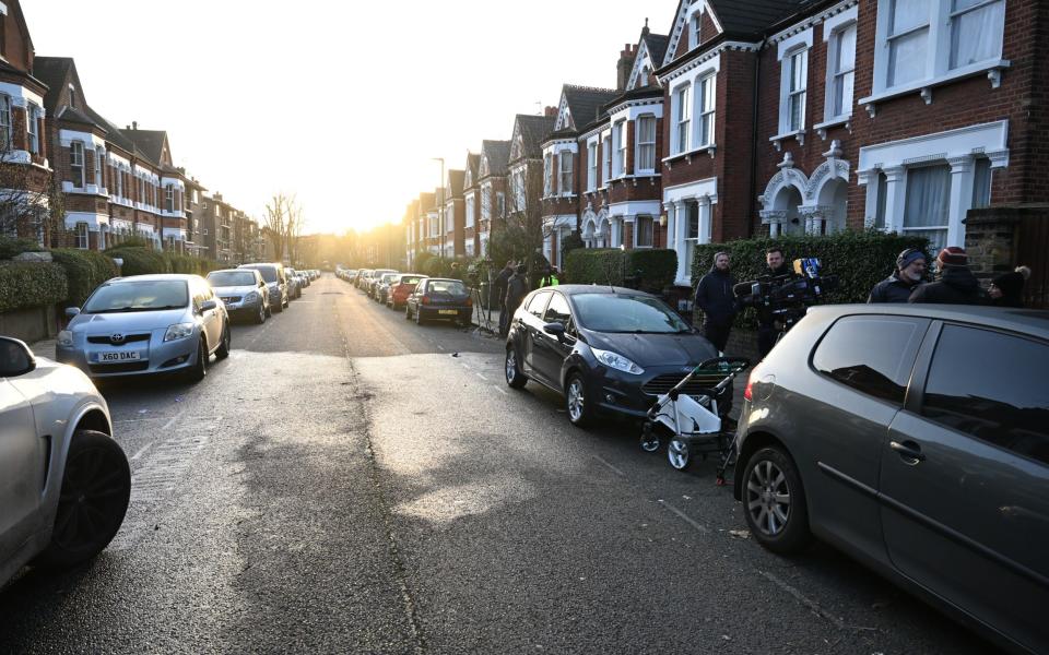 The scene in Lessar Avenue the morning after the night of the attack