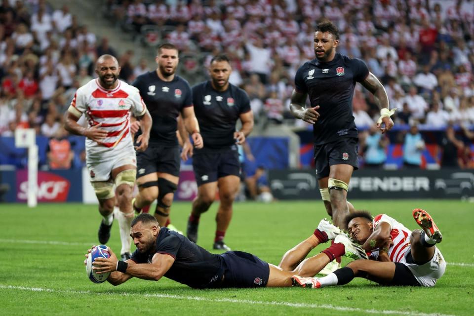 Joe Marchant scored England’s bonus point try late on (Getty)