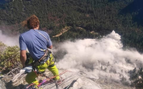 A second rock fall in two days hits Yosemite National Park - Credit: Peter Zabrok/AP