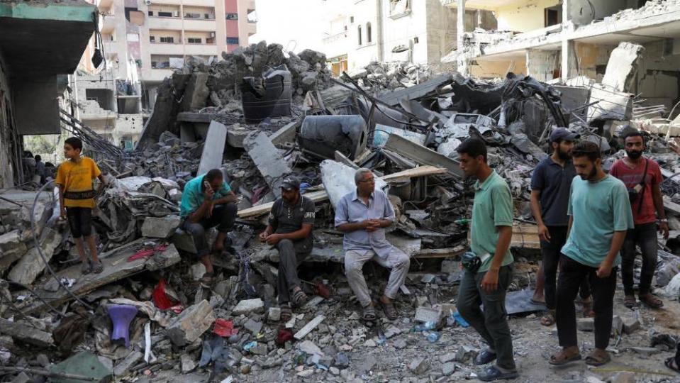 The Israeli military said it launched "dozens" of air strikes during the raid on Nuseirat