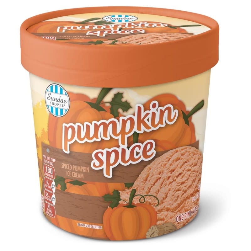 Sundae Shoppe Pumpkin Spice Ice Cream<p>Aldi</p>