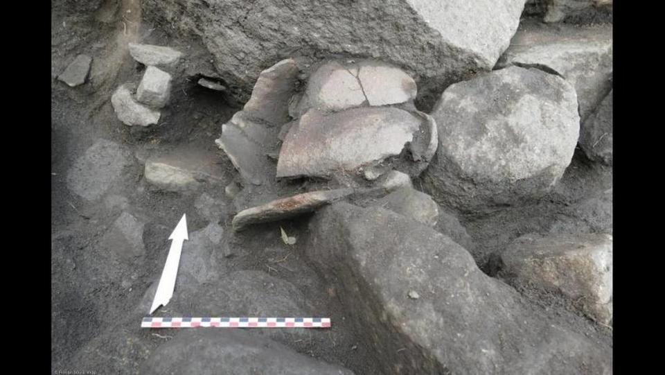 A storage vase was also found among the artifacts, experts said.