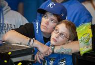 Kansas City Royals fans react to their team's loss at baseball's World Series against the San Francisco Giants, during a watch party at The Kansas City Power & Light District in Kansas City, Missouri, October 29, 2014. REUTERS/Sait Serkan Gurbuz (UNITED STATES)