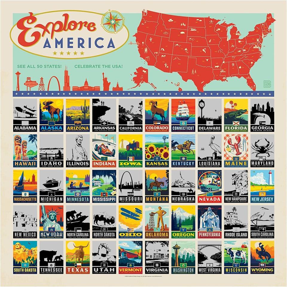 50 States Scratch Off Poster — 24" x 24"