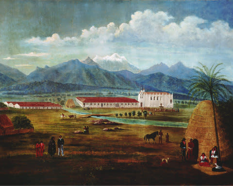 Ferdinand Deppe, San Gabriel Mission. Oil on canvas, c. 1832 - Credit: Laguna Art Museum California Mexicana: Missions to Murals, 1820–1930