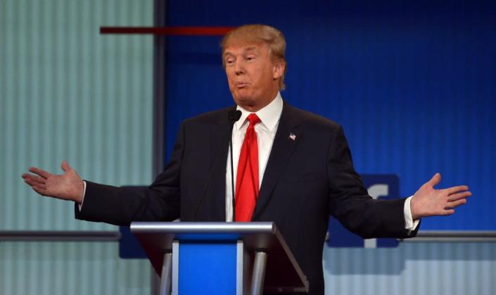 Real estate tycoon Donald Trump participates in the first Republican presidential primary debate on August 6, 2015 at the Quicken Loans Arena in Cleveland, Ohio (AFP Photo/Mandel Ngan)