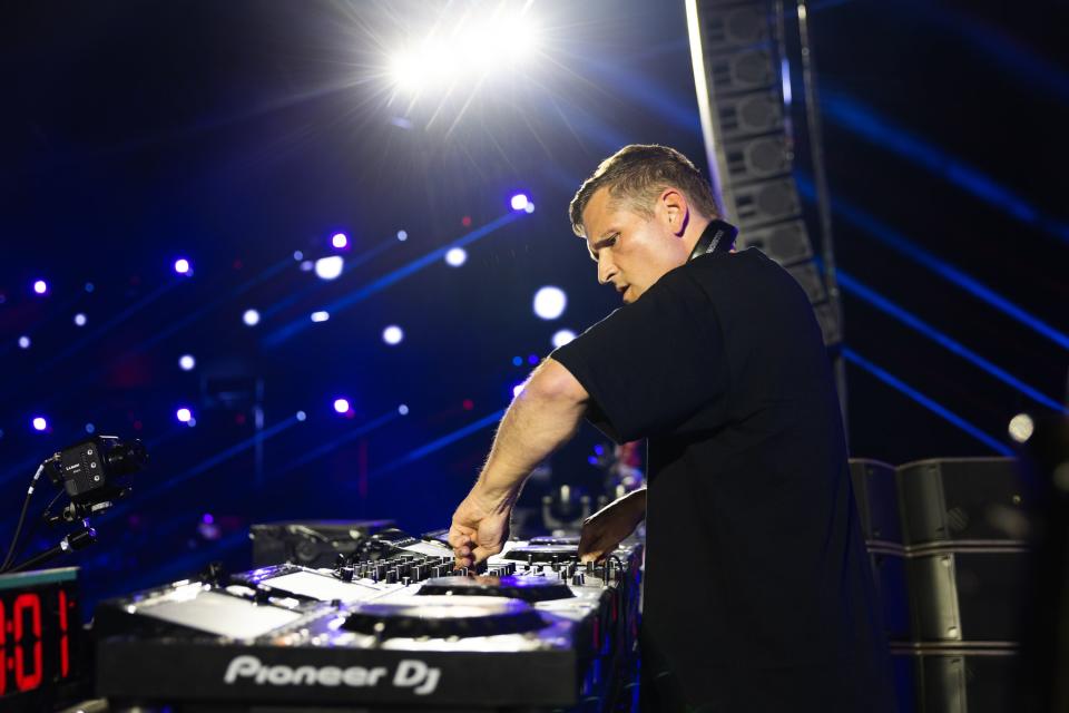 Ryan “Kaskade” Raddon performs during the EDC music festival at Las Vegas Motorway in Las Vegas on May 20, 2023. | Ryan Sun, Deseret News