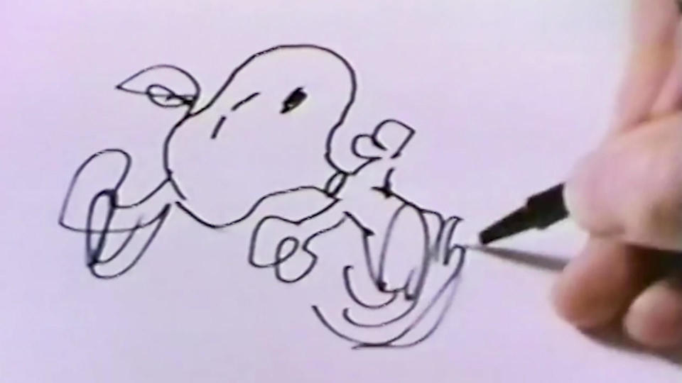 Drawing Snoopy. / Credit: CBS News