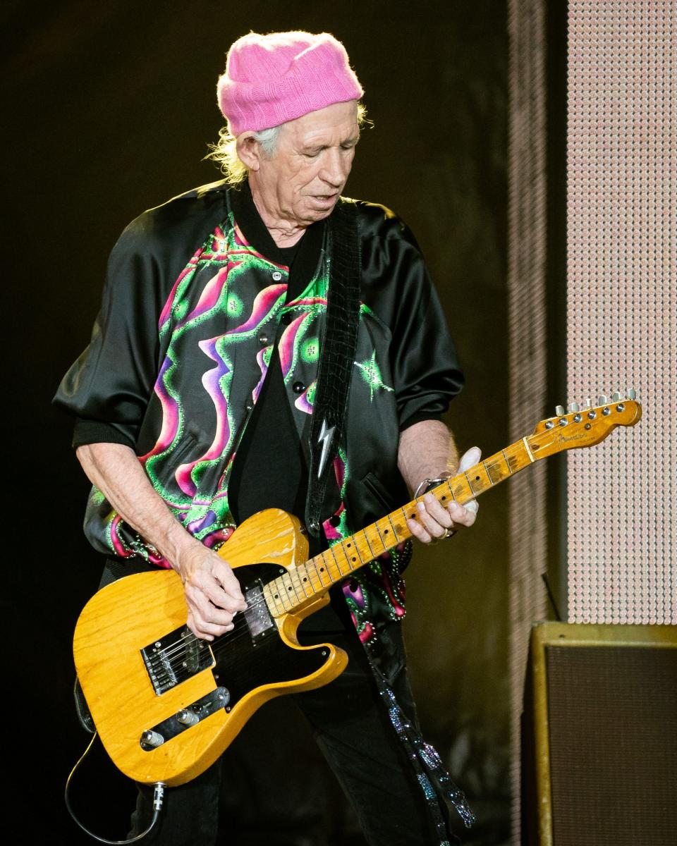 Keith Richards of the Rolling Stones performs during their No Filter tour stop at Nissan Stadium in Nashville on Oct. 9, 2021.