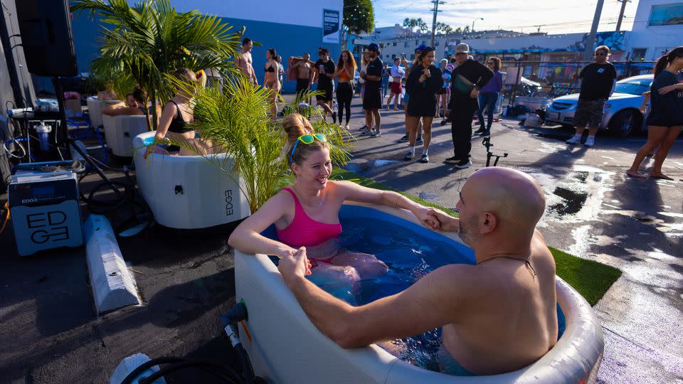 A speed dating ice bath event in California last year. - Mike Blake/Reuters
