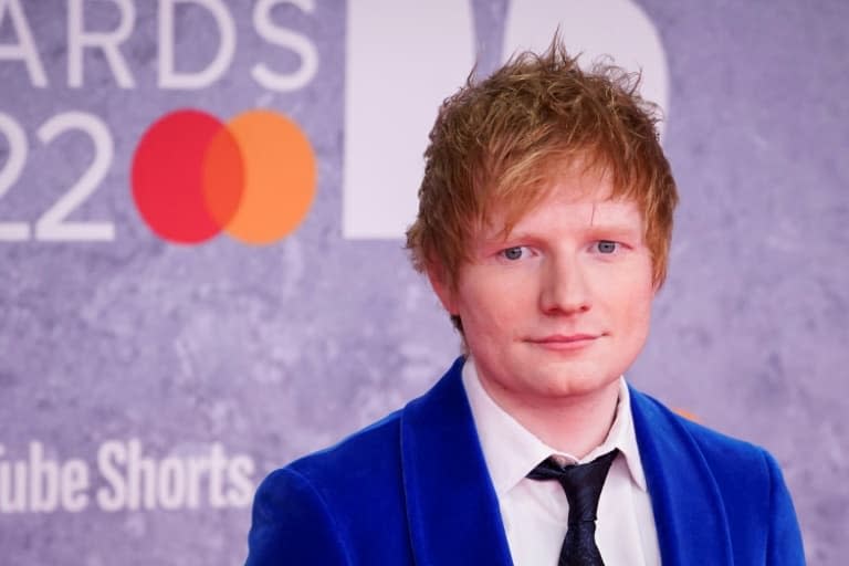 Le chanteur britannique Ed Sheeran sur le tapis rouge des BRIT Awards 2022 à Londres le 8 février 2022. - Niklas HALLE'N © 2019 AFP