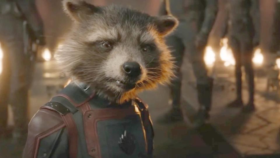 Rocket Raccoon looks sad in Guardians of the Galaxy Vol. 3