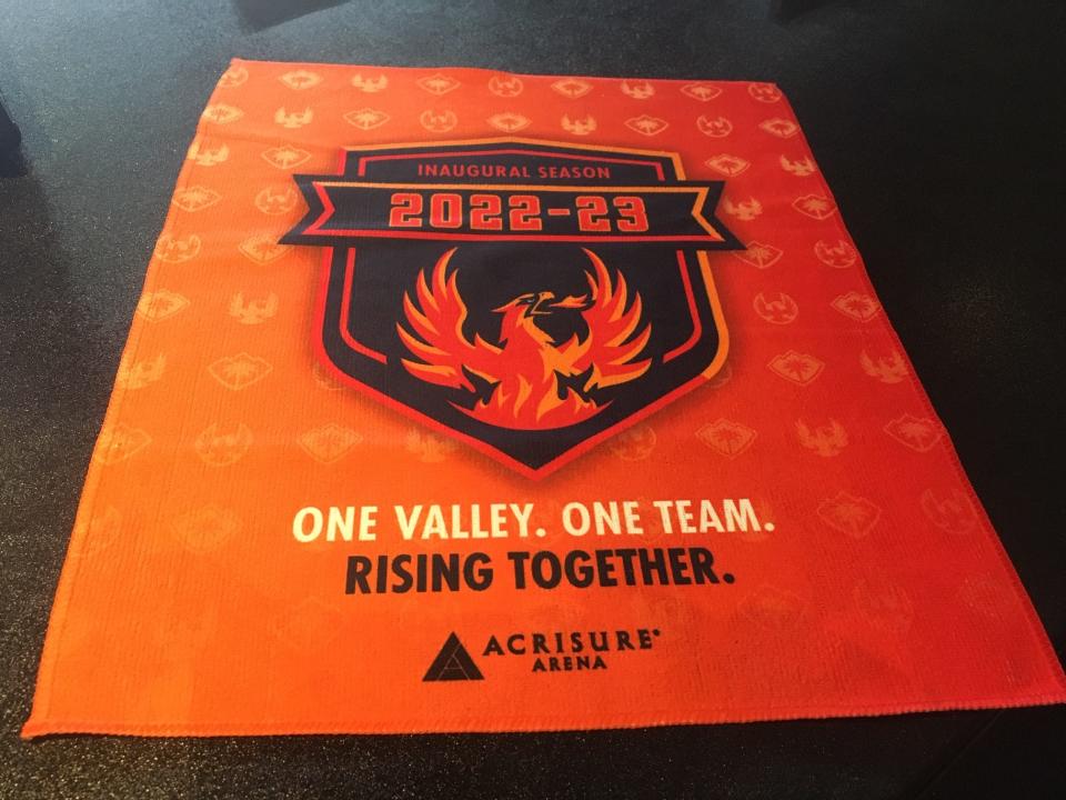 Every fan at Sunday's FIrebirds opener received this rally towel on their seat when they arrived.