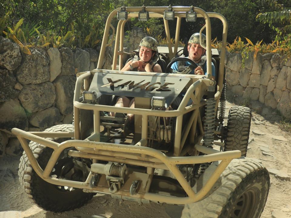 Author Sara Iannacone and her husband in an ATV 