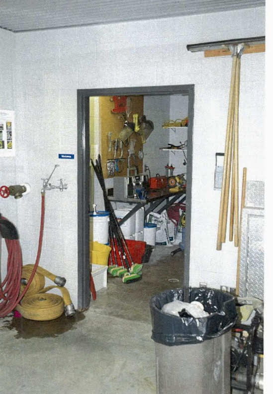 Ottawa police investigators took this photo of the supply closet at Station 47 where Ash Weaver said Capt. Greg Wright advised them not to report the alleged assault that had occurred earlier that evening.