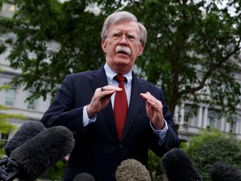 The US has deployed an aircraft carrier to the Middle East following “troubling and escalatory indications” that forces in Iran were preparing an attack on US forces in the region, according to a White House official.National security advisor John Bolton said on Sunday the decision was intended to “send a clear and unmistakable message” that any attack on US interests would be met with “unrelenting force”.The deployment was approved after reports that US forces at sea and on land were potential targets, according to a defence official who spoke to the Associated Press on condition of anonymity.“The United States is not seeking war with the Iranian regime, but we are fully prepared to respond to any attack, whether by proxy, the Islamic Revolutionary Guard Corps, or regular Iranian forces,” Mr Bolton said.The USS Abraham Lincoln Carrier Strike Group and a bomber task force have been sent to the US Central Command region, which include the Middle East.Mr Bolton did not provide details on the alleged attack but the statement is expected to raise tensions between the US and Iran.The Pentagon had no immediate comment on Mr Bolton's statement.Secretary of state Mike Pompeo told reporters that the actions by the US had been planned for some time.“It is absolutely the case that we have seen escalatory actions from the Iranians and it is equally the case that we will hold the Iranians accountable for attacks on American interests," he said."If these actions take place, if they do by some third-party proxy, a militia group, Hezbollah, we will hold the Iranian leadership directly accountable for that."Mr Pompeo also chose not to provide details on the allegations but told reporters that Iran's actions were unrelated to the recent conflict in Gaza and Israel.The deployment is the latest example of rising tensions between the Trump administration and Iran, with Mr Bolton and Mr Pompeo being frequent critics of the country’s regime.Last month, Donald Trump announced the US will no longer exempt major importers of Iranian oil, such as China, India, Japan, South Korea and Turkey, from US sanctions if they continue to buy from the country.The US has also recently designated Iran’s Revolutionary Guard, a branch of the country’s armed forces, as a terrorist group.It was the first time the US had labelled another nation’s military as a terrorist organisation.In response, Iranian president Hassan Rouhani named all US forces in the Middle East as terrorists and accused the US government of sponsoring terrorism.The relationship between Tehran and Washington has been fraught since Mr Trump unilaterally withdrew last year from the 2015 Iran nuclear agreement and reimposed sanctions on the country.Agencies contributed to this report