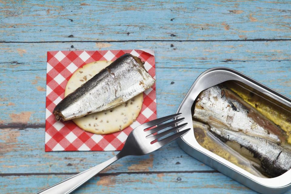 Straight-Up Sardines on Crackers