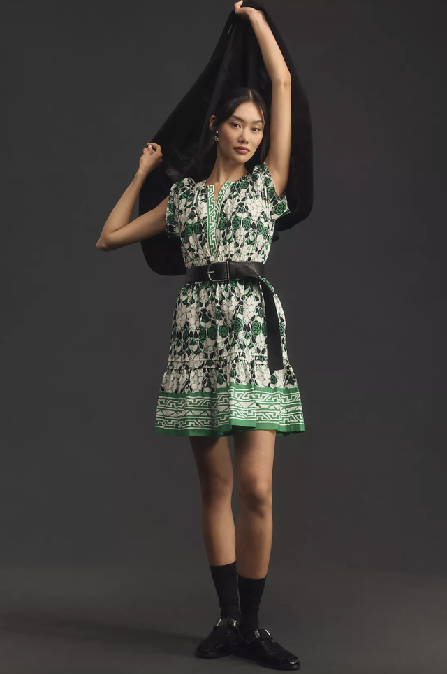 Letitia Black Floral Mesh Mini Dress – Beginning Boutique US