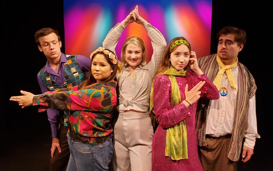 Mitchell Bauer, left, Mai Hartwich, Kendall Shamus, Kate Drury and Jack Gordon star Canterbury Summer Theatre
s production of "Streakin' Thru the '70s!" that runs June 22 to July 2, 2022, at the theater in Michigan City.