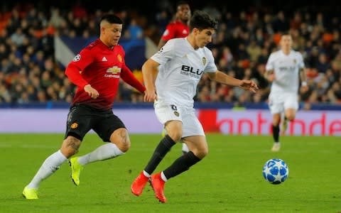 Marcos Rojo found Valencia's forwards too hot to handle - Credit: Reuters