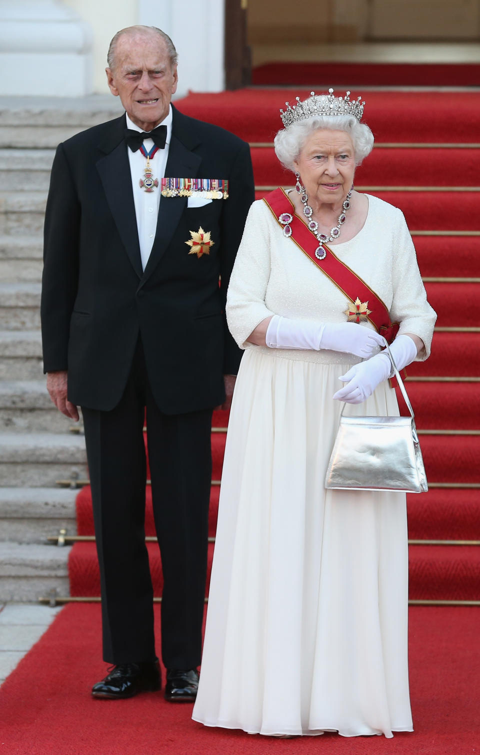 Prince Philip also keeps a respectful distance from the Queen. Photo: Getty Images