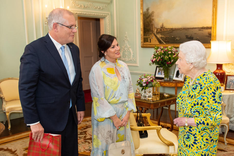 Queen Elizabeth II meets Australian Prime Minister Scott Morrison and his wife Jennifer 