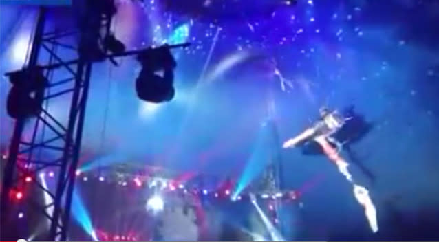 Vicky Garcia fell while performing with her partner in Houston. Photo: Youtube