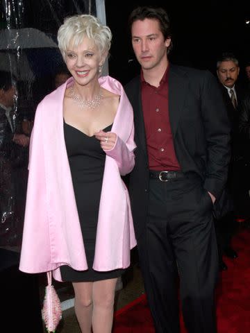 <p>Paul Smith / Featureflash / Alamy</p> Keanu Reeves and his mother Patricia Taylor at the Los Angeles premiere of 'Sweet November'.