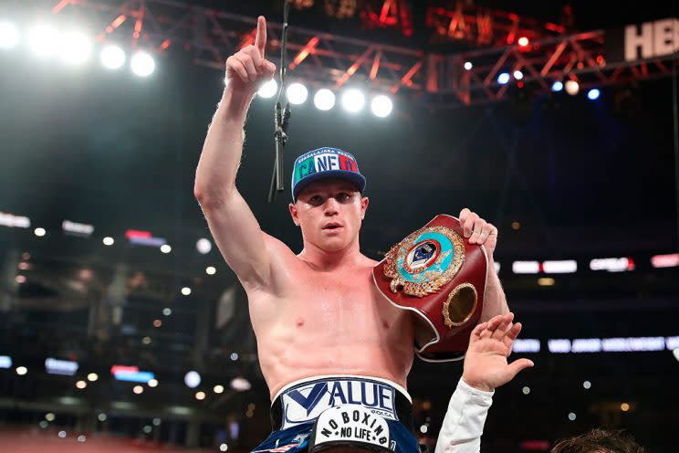 Canelo Alvarez will meet Julio Cesar Chavez Jr. on Saturday in Las Vegas. (Getty)