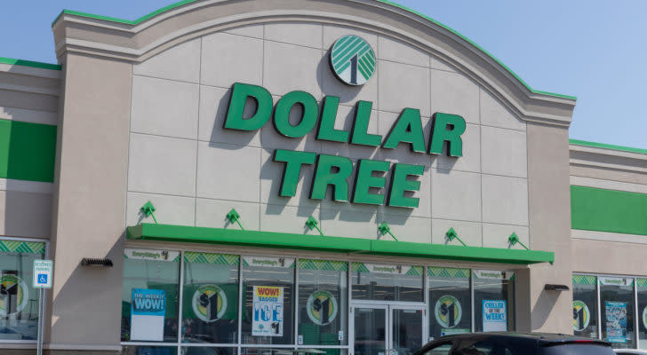 store front of a Dollar Tree location with green signage